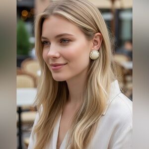 St. John Gold Tone Clip-On Earrings NWT Vintage